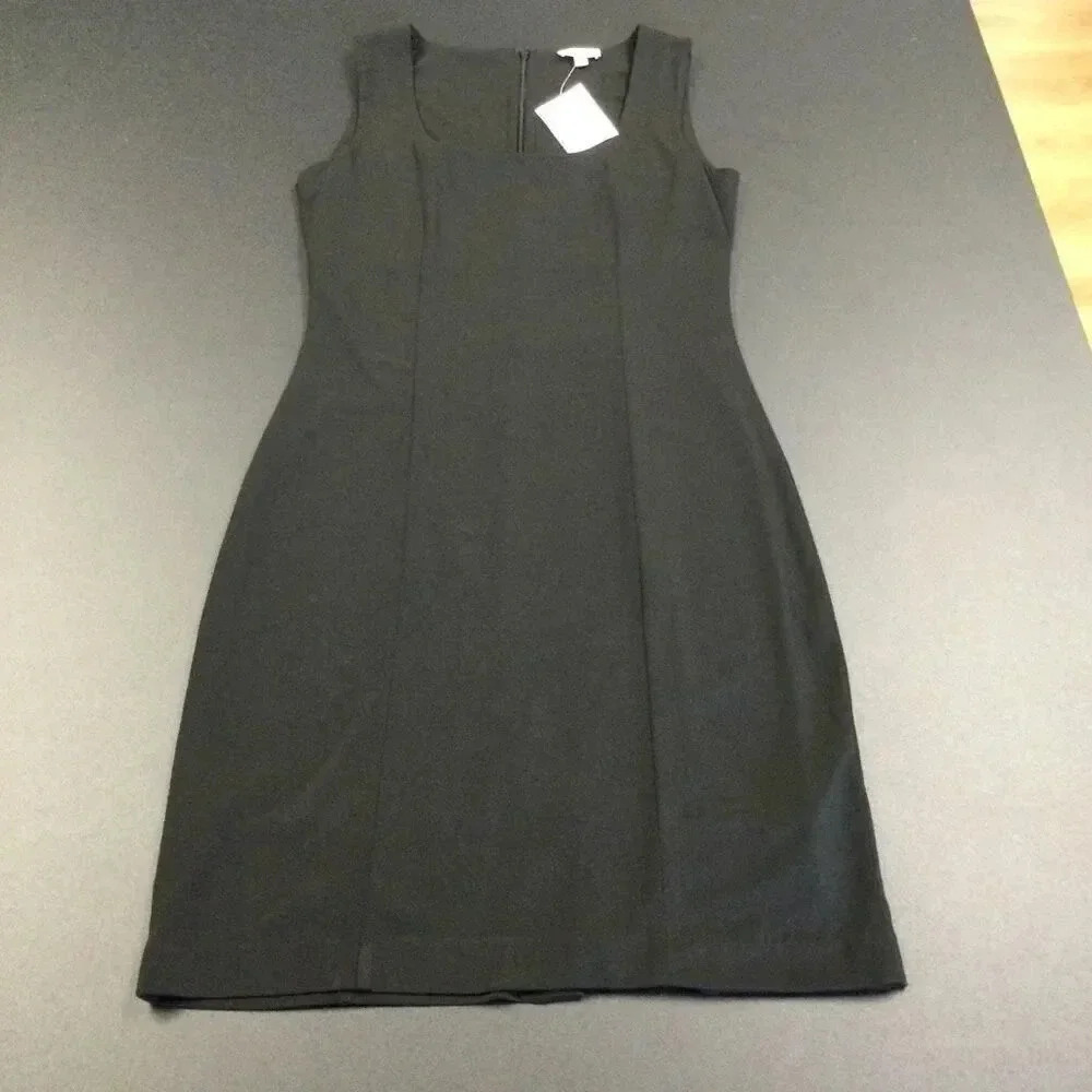 NWT Boston Proper Womens‎ Black Square Neck Sleeveless Mini Sheath Dress Size 4 - Picture 2 of 11